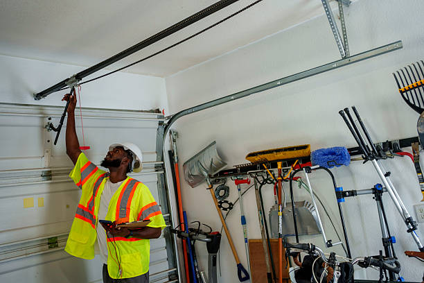 Professional Garage Door Maintenance technician working in Dexter, OR